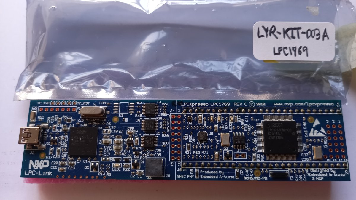 LPCXpresso LPC1769 development set: base board EA-XPR-021 + LPC1769 CPU board, 2014, sold as a set